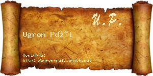 Ugron Pál névjegykártya